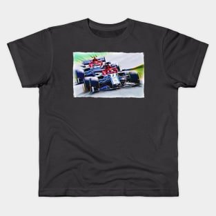 Kimi and Antonio on the race track Kids T-Shirt